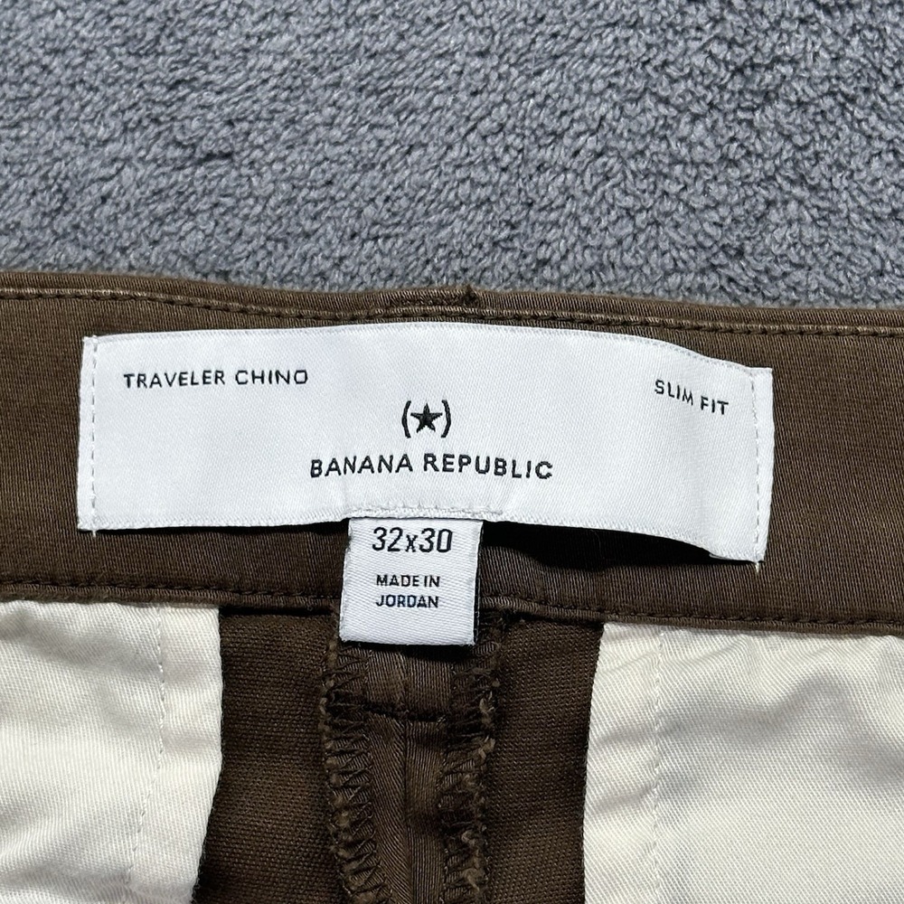 Banana Republic Traveler Pants Men's 32x30 Brown 5-Pocket Slim Fit Cotton Blend - Picture 4 of 9